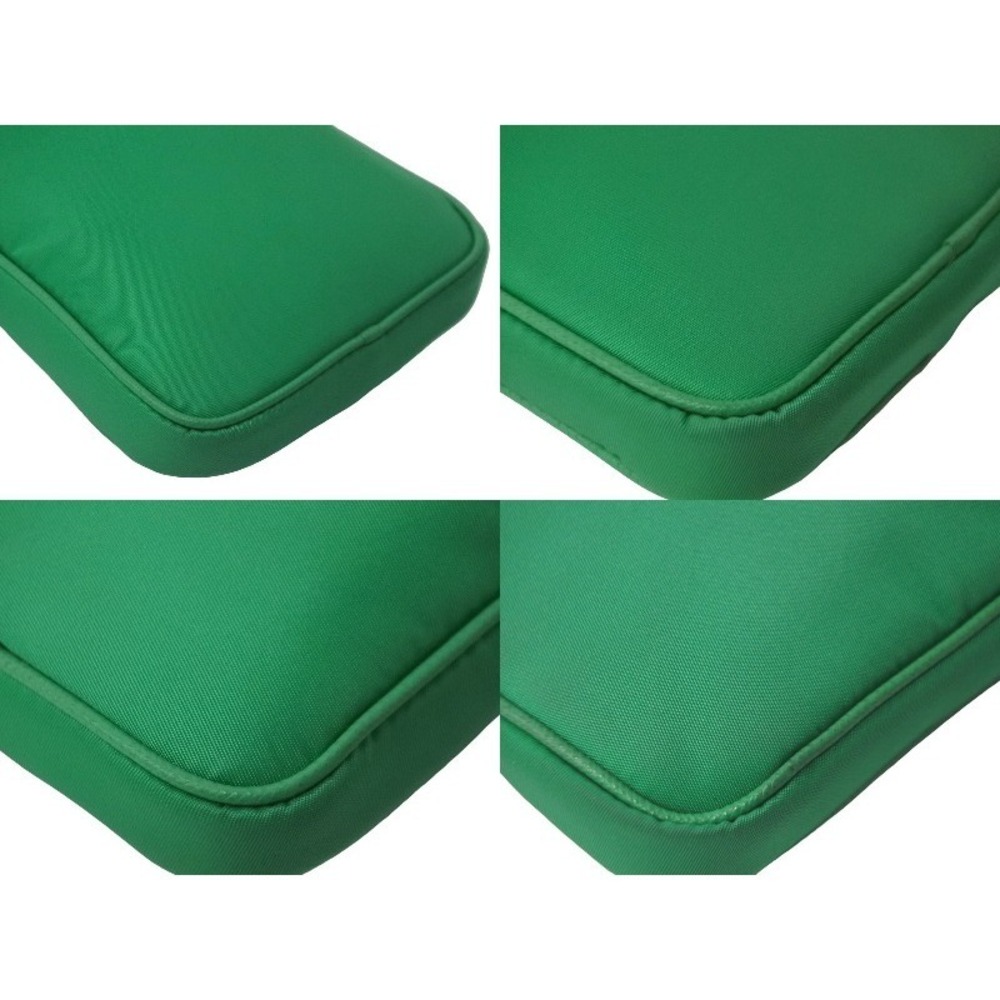 PRADA Shoulder Bag Neck Phone Case Triangle Logo Plate Tessuto Green - Picture 7 of 9